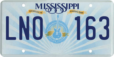 MS license plate LNO163