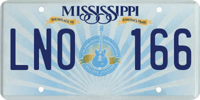 MS license plate LNO166
