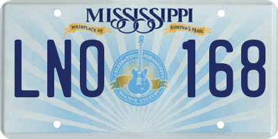 MS license plate LNO168