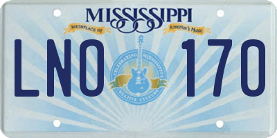 MS license plate LNO170