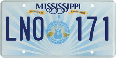 MS license plate LNO171