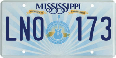 MS license plate LNO173