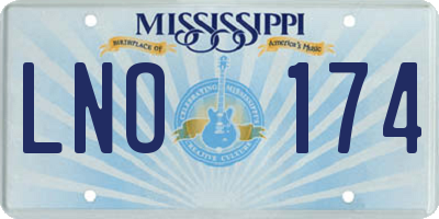 MS license plate LNO174