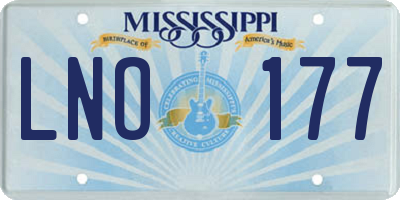 MS license plate LNO177