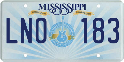 MS license plate LNO183
