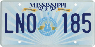 MS license plate LNO185