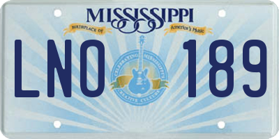 MS license plate LNO189