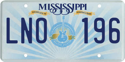 MS license plate LNO196