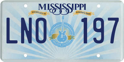 MS license plate LNO197