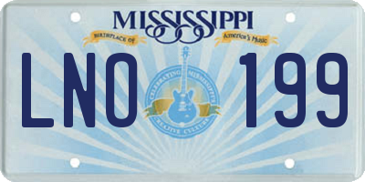 MS license plate LNO199