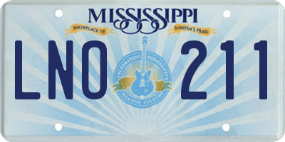 MS license plate LNO211