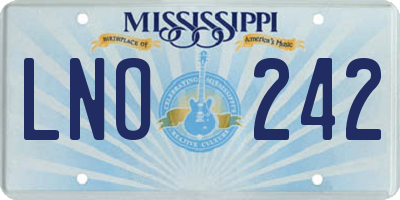 MS license plate LNO242
