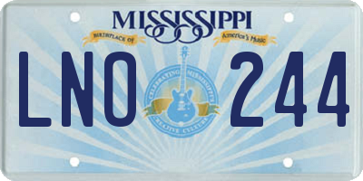 MS license plate LNO244