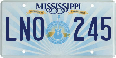 MS license plate LNO245