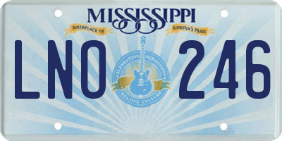 MS license plate LNO246