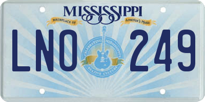 MS license plate LNO249