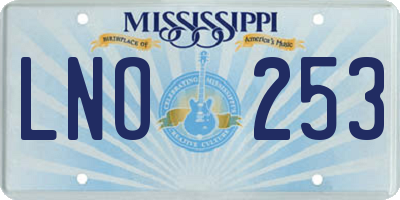 MS license plate LNO253