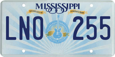 MS license plate LNO255