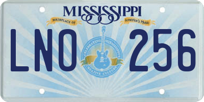 MS license plate LNO256