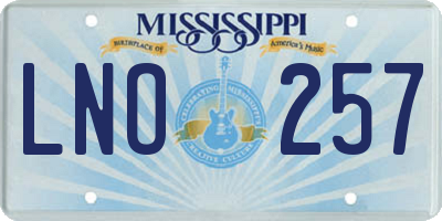 MS license plate LNO257