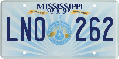 MS license plate LNO262