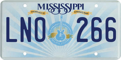 MS license plate LNO266