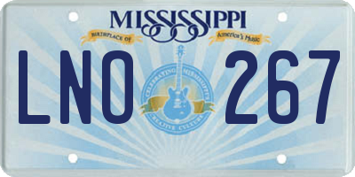 MS license plate LNO267