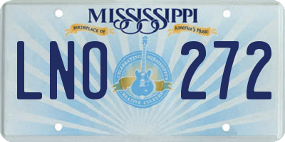 MS license plate LNO272