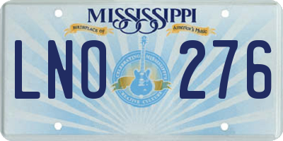 MS license plate LNO276