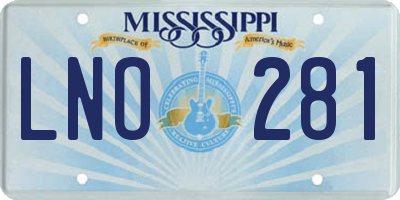 MS license plate LNO281