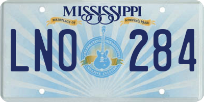MS license plate LNO284