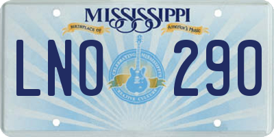 MS license plate LNO290