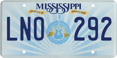 MS license plate LNO292