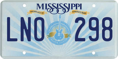 MS license plate LNO298
