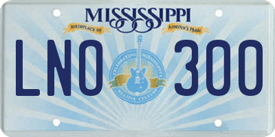 MS license plate LNO300