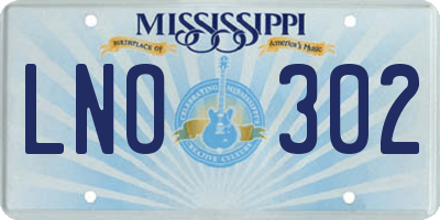 MS license plate LNO302