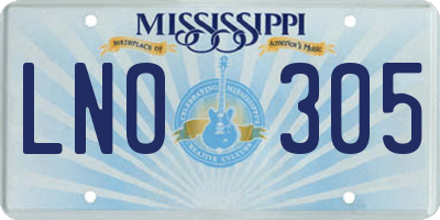 MS license plate LNO305