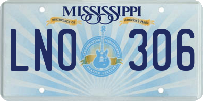 MS license plate LNO306