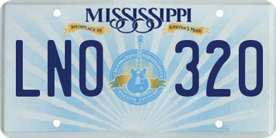 MS license plate LNO320