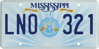 MS license plate LNO321
