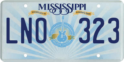 MS license plate LNO323