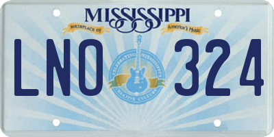 MS license plate LNO324