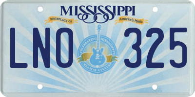 MS license plate LNO325