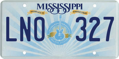 MS license plate LNO327