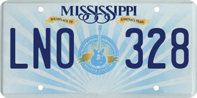 MS license plate LNO328