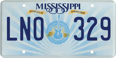 MS license plate LNO329