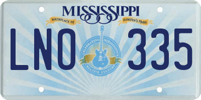 MS license plate LNO335