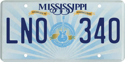 MS license plate LNO340