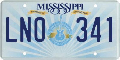 MS license plate LNO341