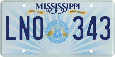 MS license plate LNO343